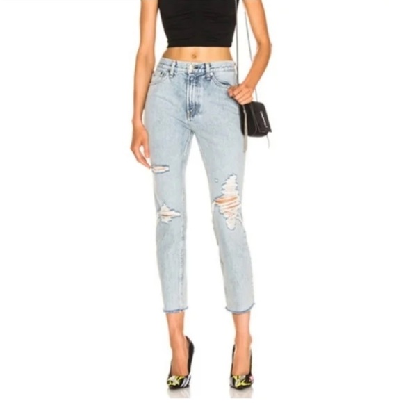 Rag & Bone MDson W Hole High Rise Ankle raw hem  size 27 New - Picture 1 of 6